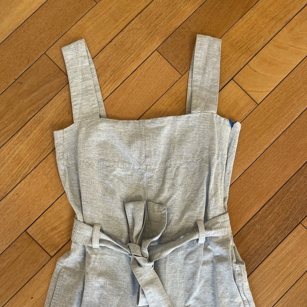 People Tree Organic Cotton Gray Wide-Leg Jumpsuit Belted Size 8 - Picture 4 of 13